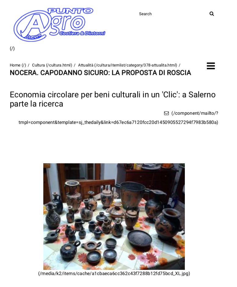 Economia circolare per beni culturali in un ‘Clic’: a Salerno parte la ricerca