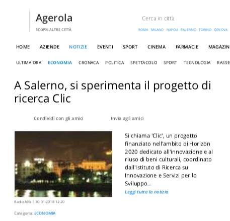 A Salerno, si sperimenta il progetto di ricerca Clic