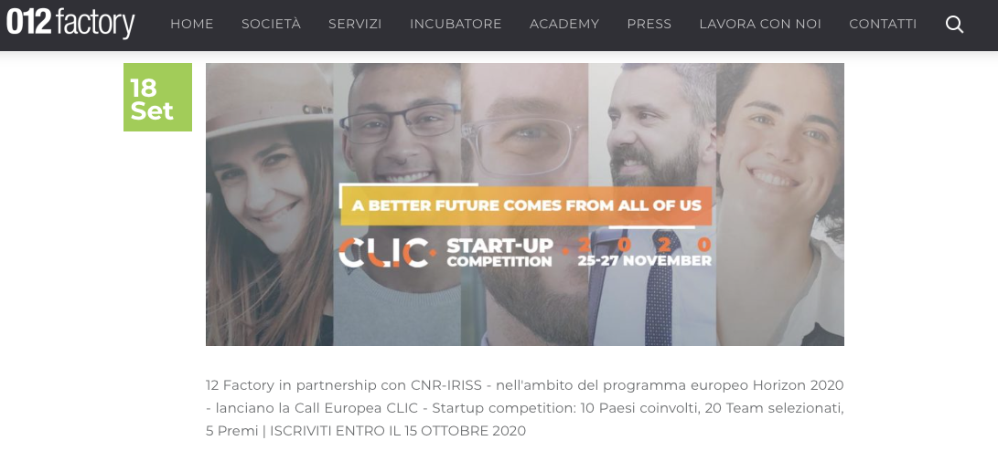 012 Factory – CLIC Startup Competition